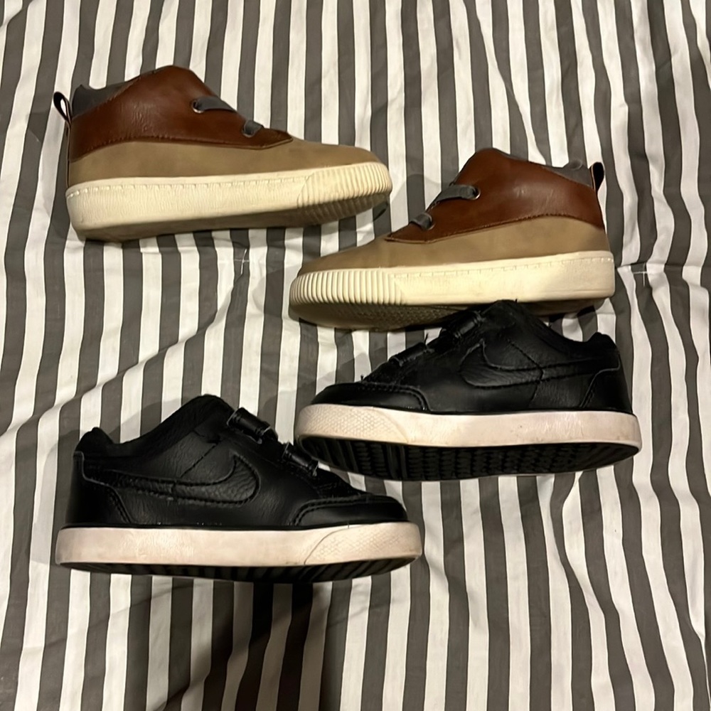 Size 8 Toddler Boys Carters Dress Shoes and Nike Sneakers